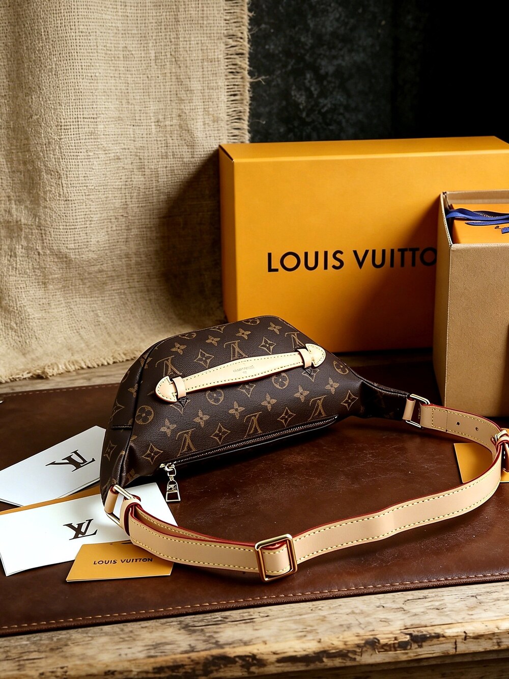 Louis Vuitton Monogram Bumbag with Tan Adjustable Strap - Picture 7 of 8